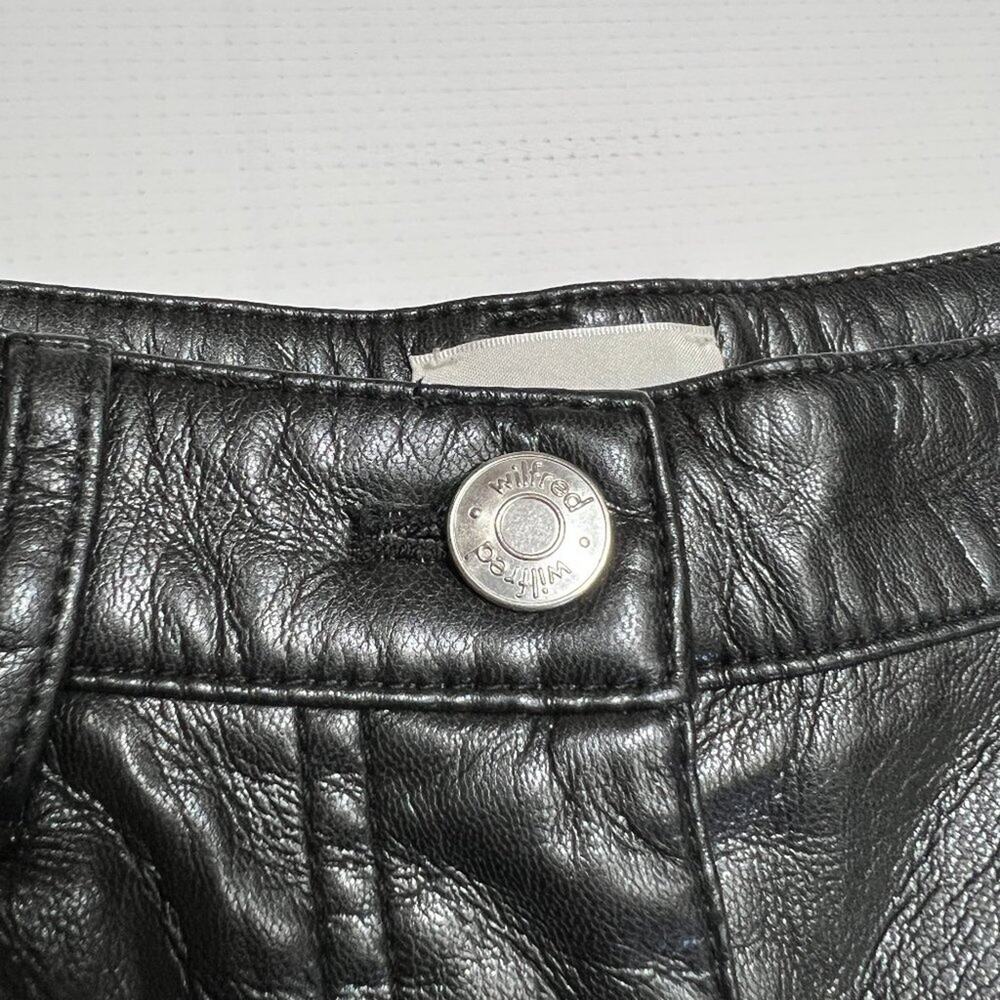 Aritzia Wilfred Melina Vegan Leather Pant SIZE 2 Black High Waist Straight Leg - Picture 8 of 12